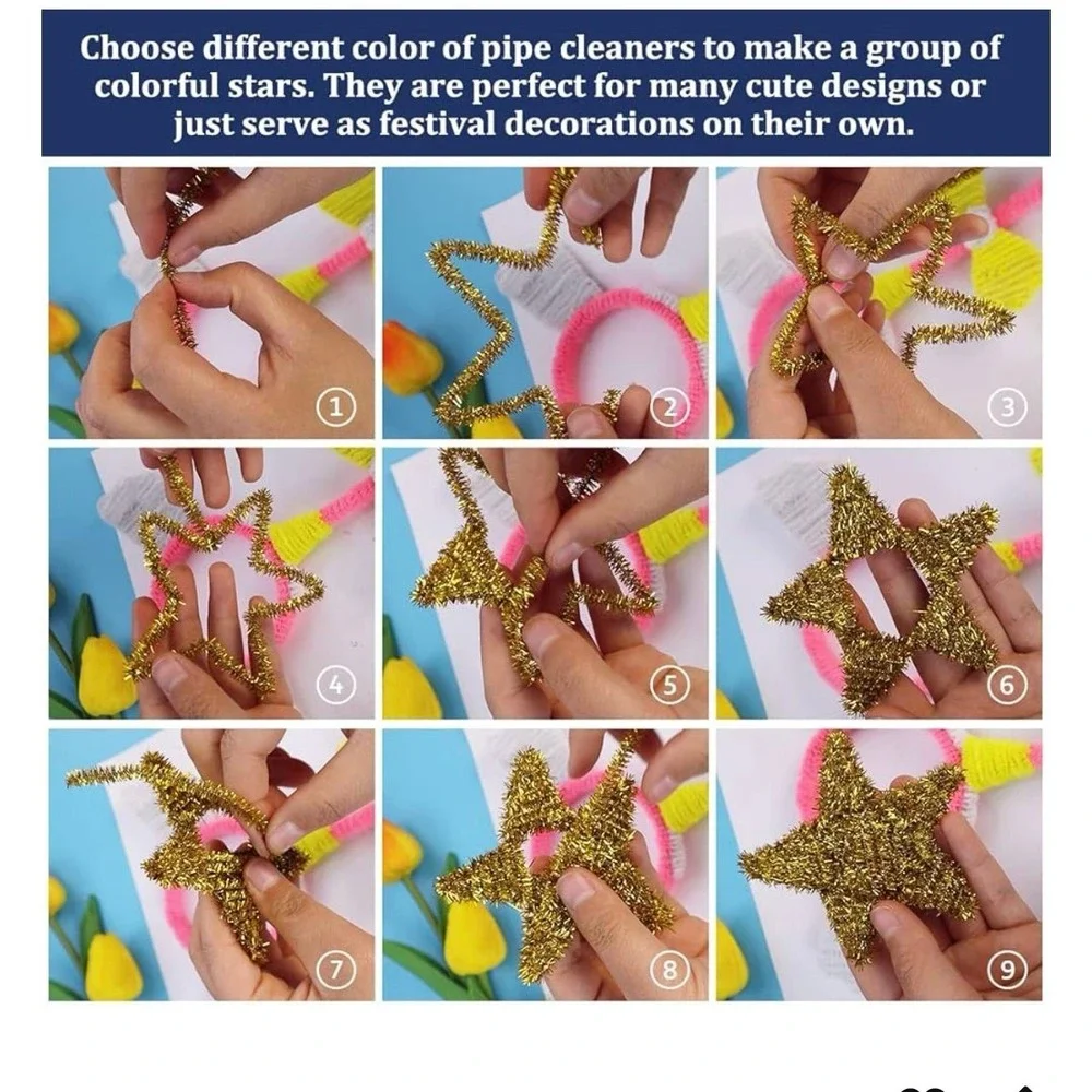 Pipe‎ Cleaners, Pipe Cleaners Craft, Arts and Crafts,  (1000 Golden Glitt